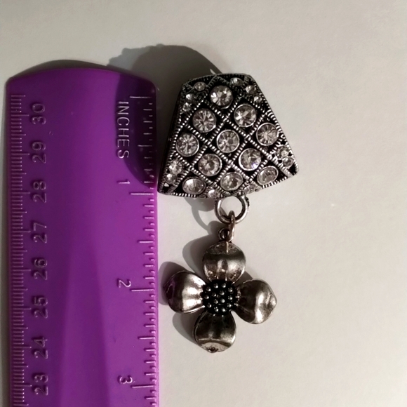 Scarf decorative rhinestone dogwood blossom flower slide for scarf necklace - Picture 1 of 4